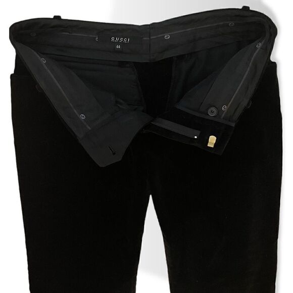❤️SOLD❤️ TOM FORD for GUCCI Black Wide Leg Velvet Pants |Size: 44| - Picture 9 of 14